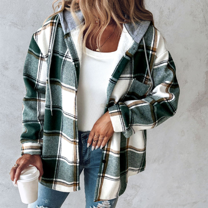 Charlotte - Hooded Checked Coat