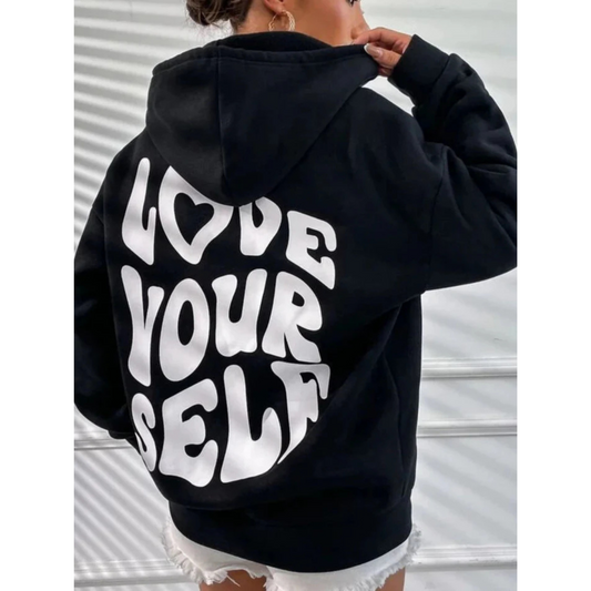 Minka | Women’s Oversized Hoodie | Love Yourself Graphic