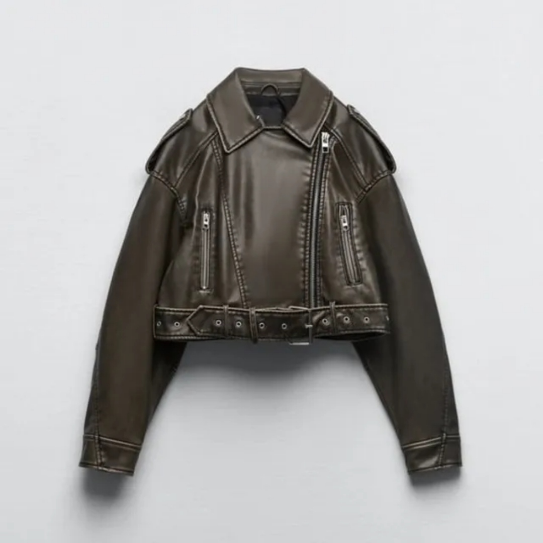 Liberty | Women’s Biker Jacket | Cropped Belted