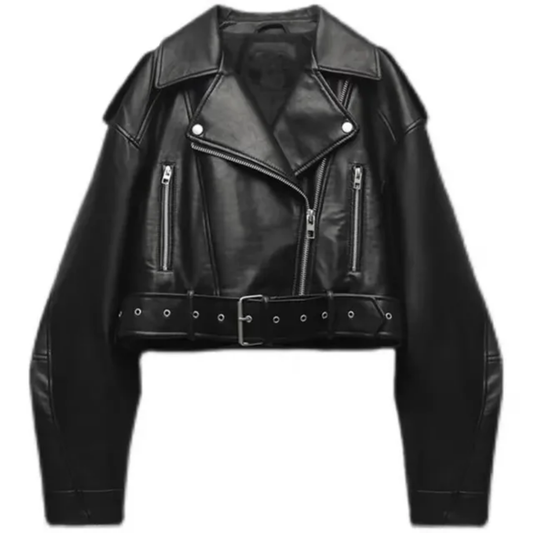 Liberty | Women’s Biker Jacket | Cropped Belted