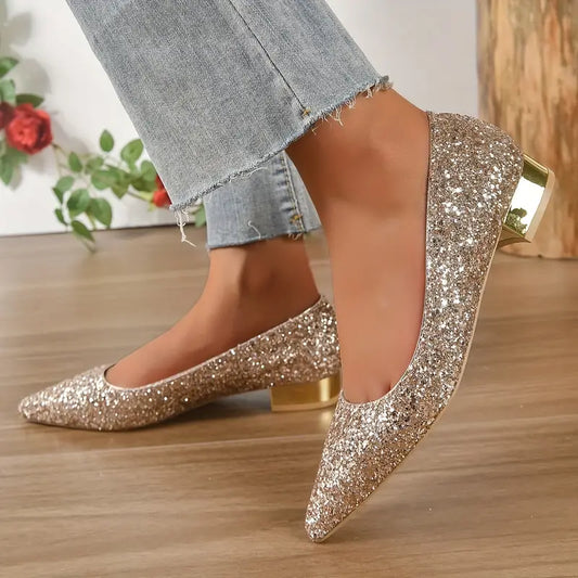 Isobel - Women’s Glitter Low Heels