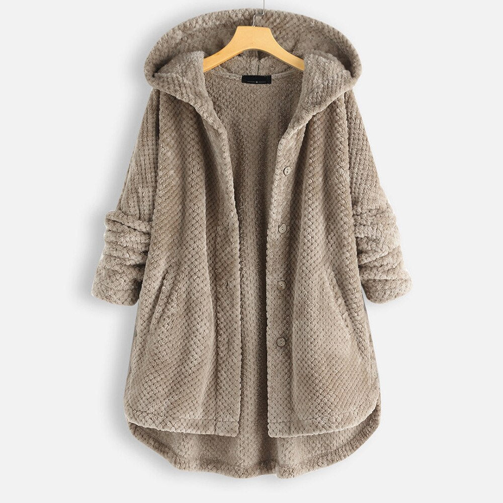 Chelsea - Oversized Hooded Buttoned Coat