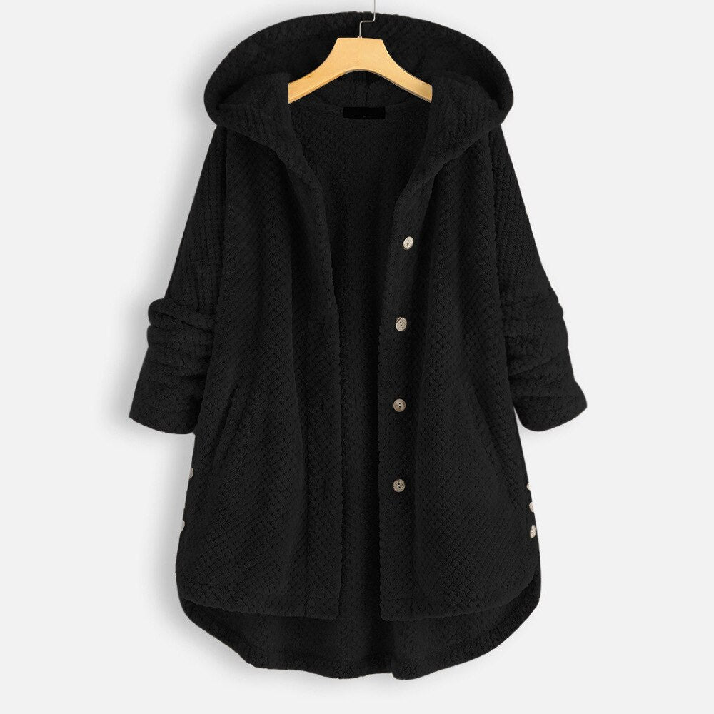 Chelsea - Oversized Hooded Buttoned Coat